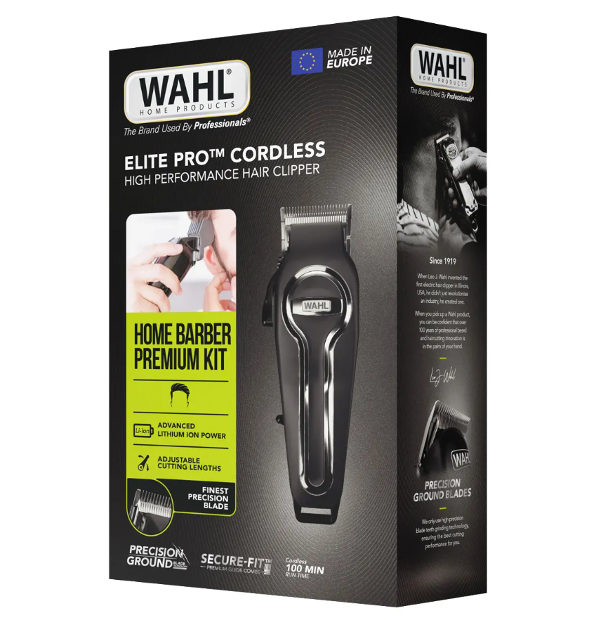 Foto van de luxe cadeauverpakking van de Wahl Elite Pro Cordless tondeuse