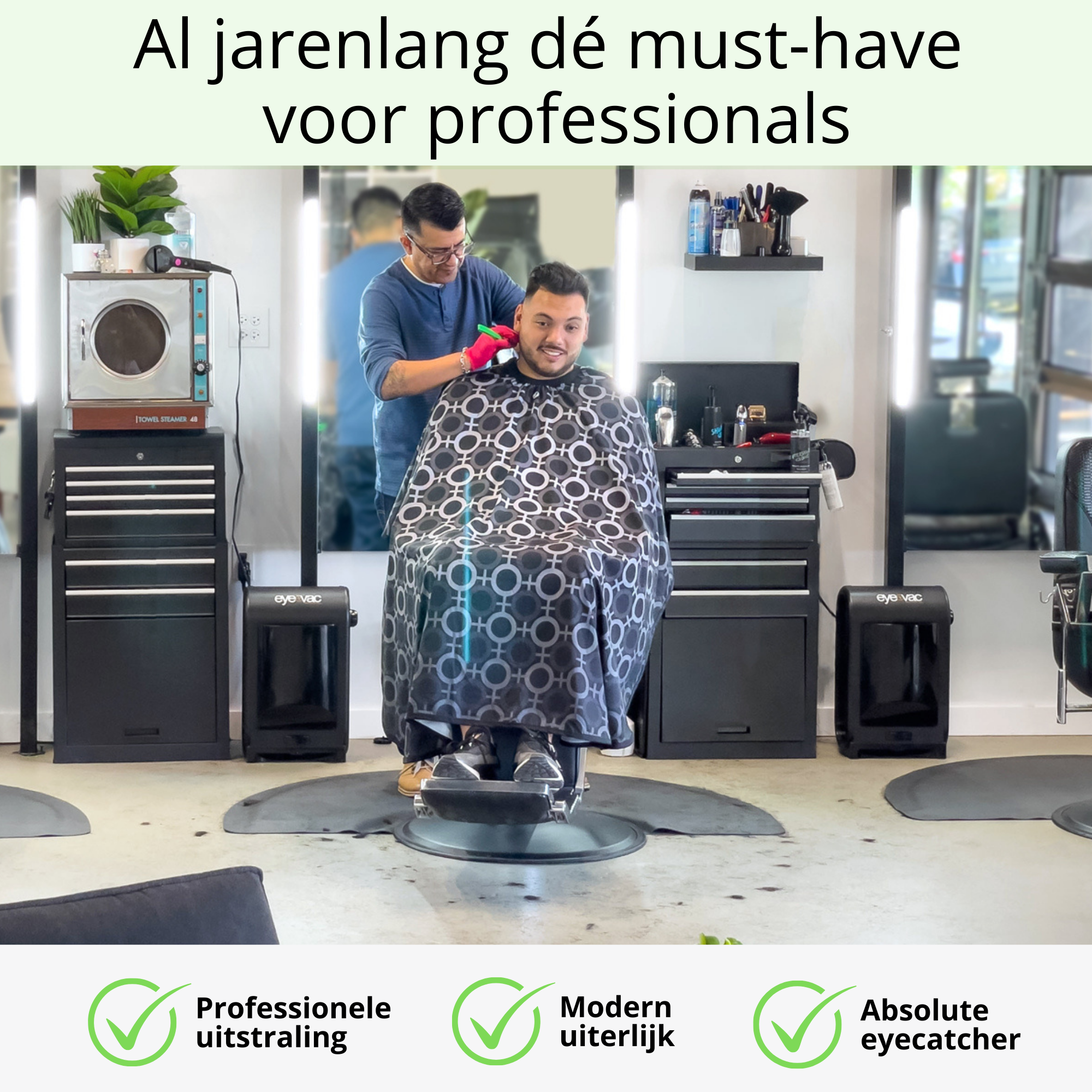 EyeVac hairbuster - Automatische stofzuiger voor kapsalons en barbershops