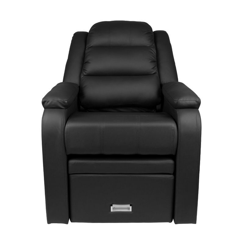 Giovanni Pedicure Chair Hilton in black leather featuring luxe comfort and a built-in drawer.