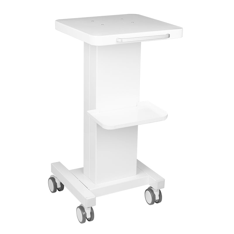 Giovanni verrijdbare werktafel met wielen, compact ontwerp, bovenplaat en twee opbergplanken