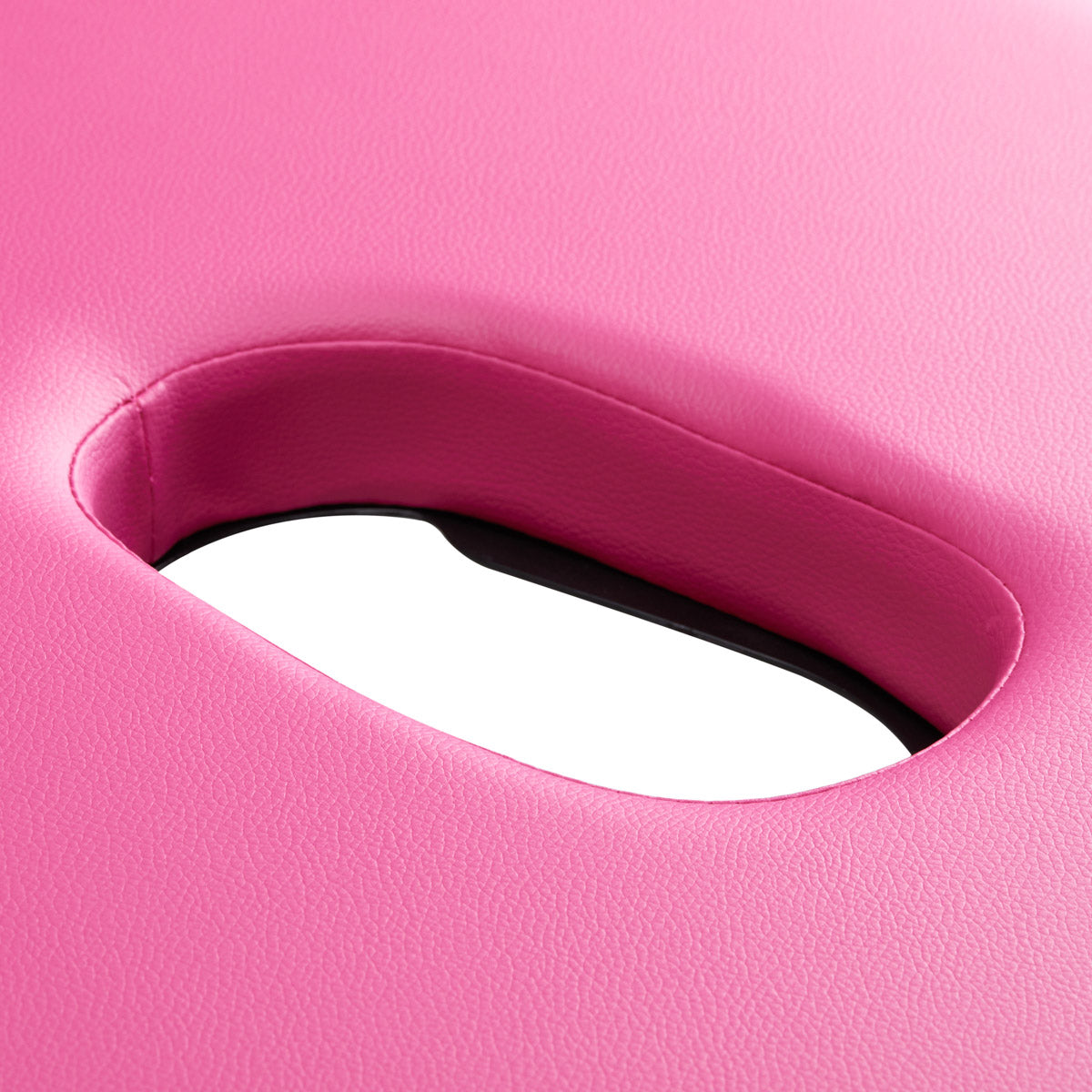 Roze massagetafel met hoofdopening en zachte bekleding