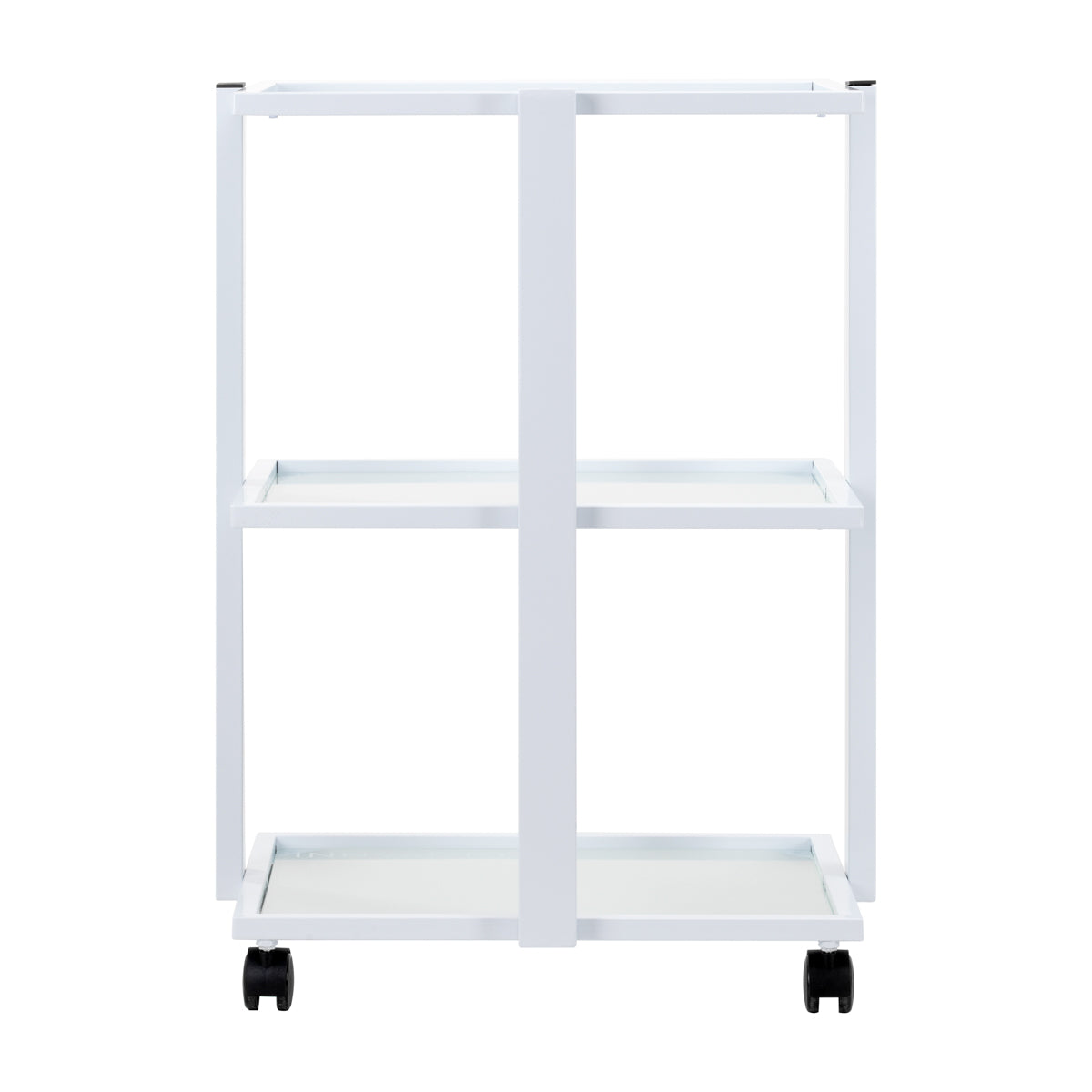 Giovanni verrijdbare werktafel, lichtgewicht mobiel voor professioneel gebruik met wielen en twee niveaus.