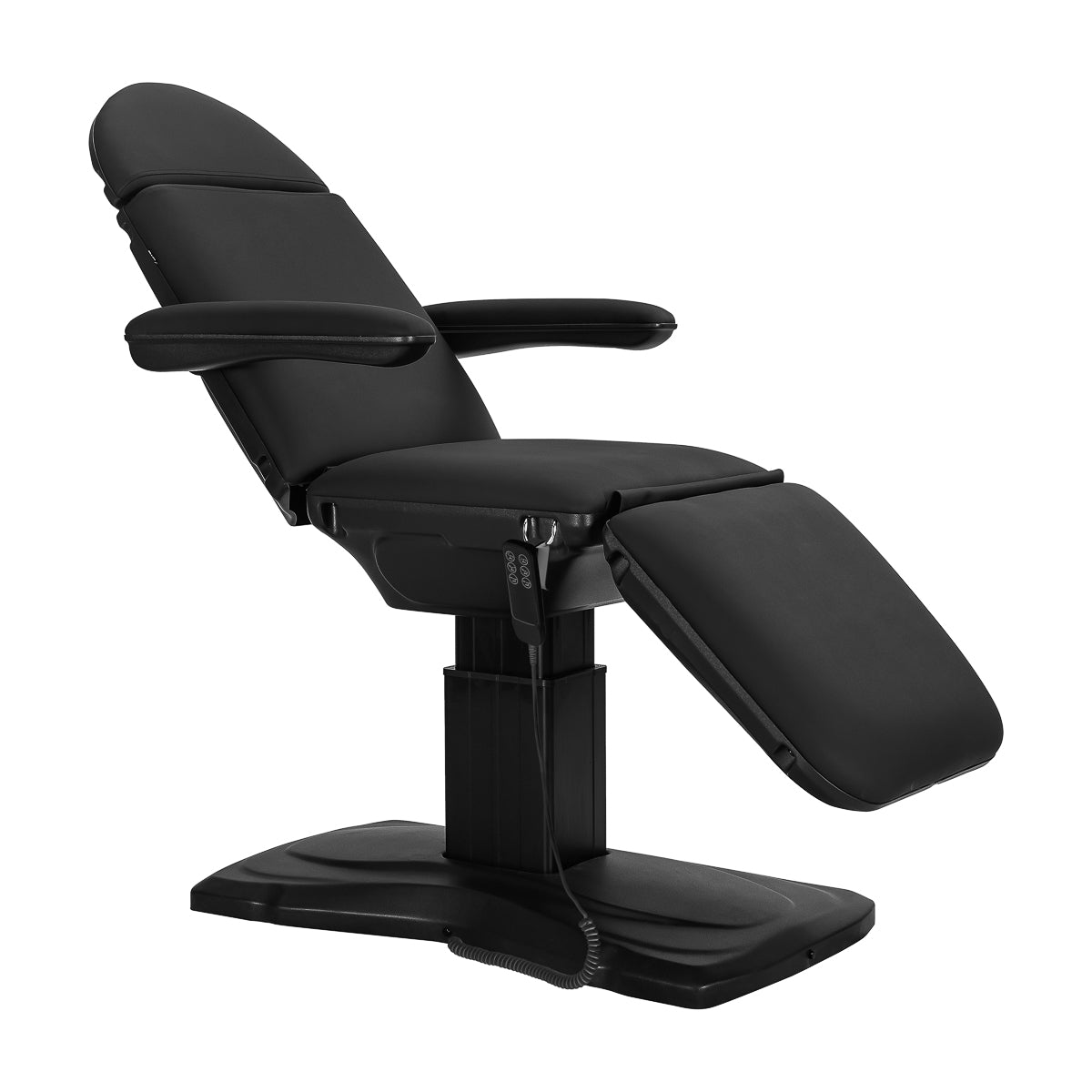 Sillon Eclipse electric treatment chair with three motors, remote, adjustable height, backrest, and footrest.