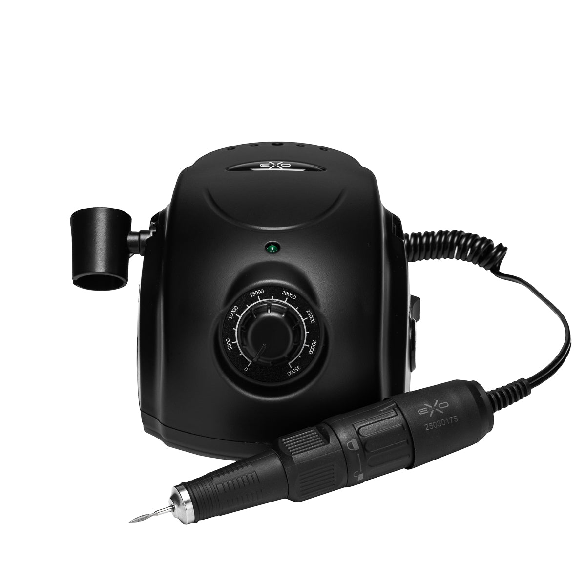 EXO freesmachine 65W, zwart met controle-eenheid en handstuk met spiraalkabel.