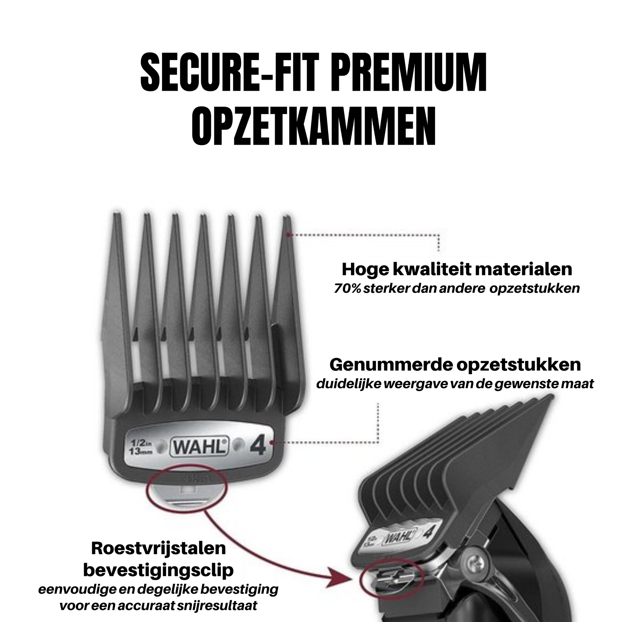Wahl opzetkammen set - Geschikt voor Elite Pro tondeuse