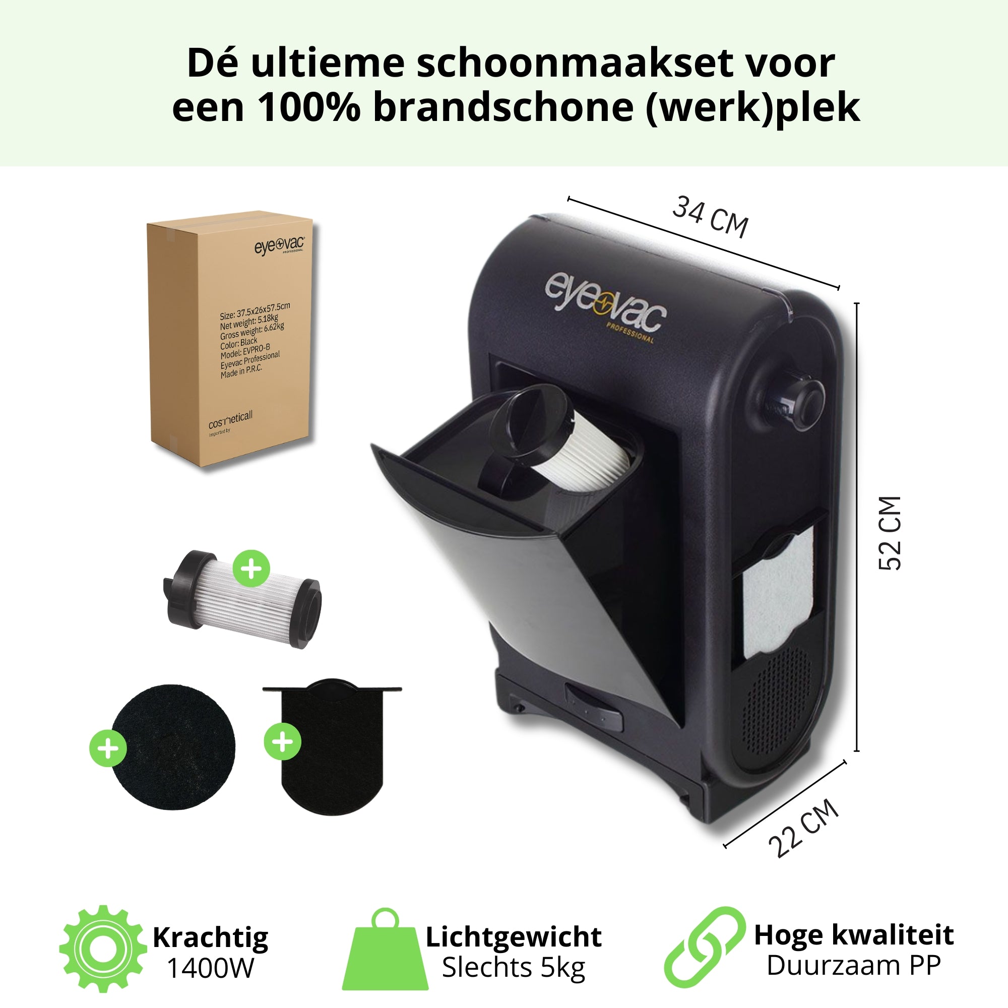 EyeVac hairbuster - Automatische stofzuiger voor kapsalons en barbershops