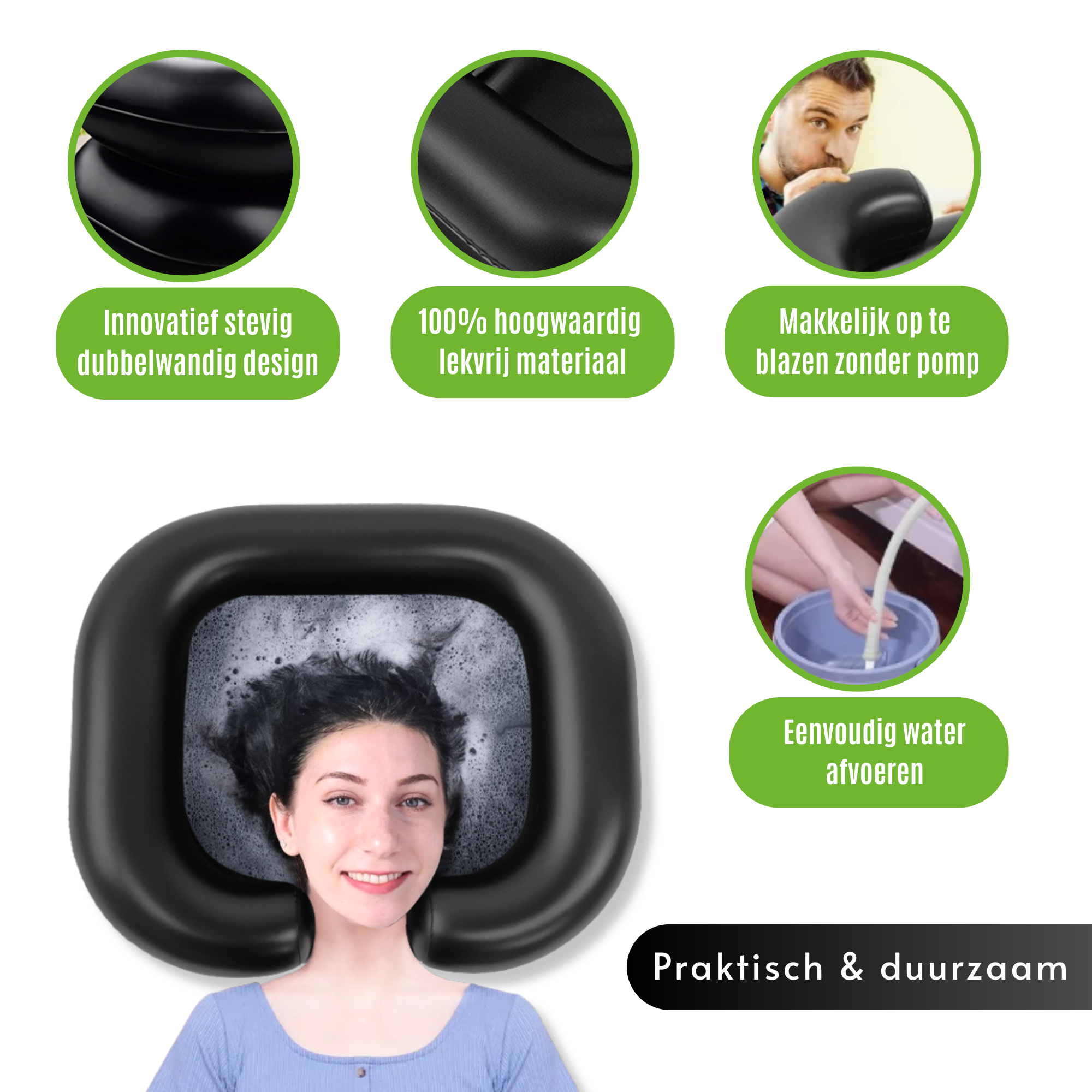 Cosmeticall opblaasbare wasbak - Dubbelwandig lekvrij ontwerp