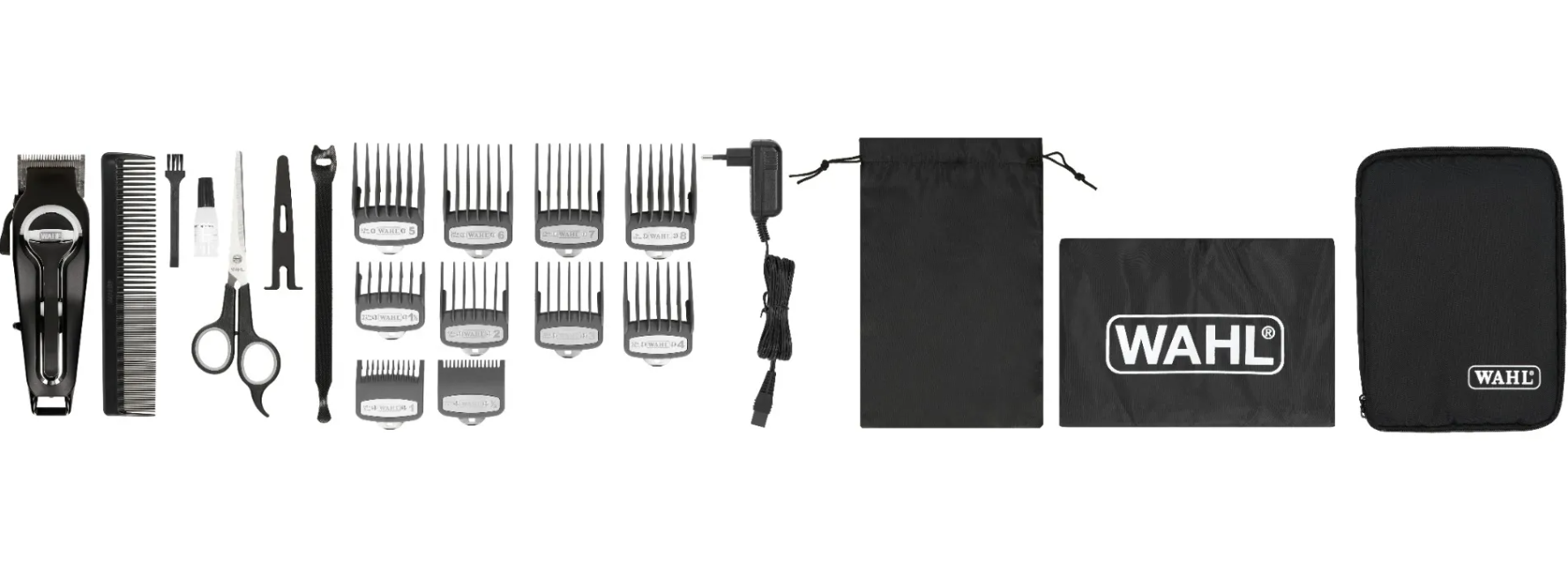 De Wahl Elite Pro tondeuse wordt geleverd met 20 praktische accessoires