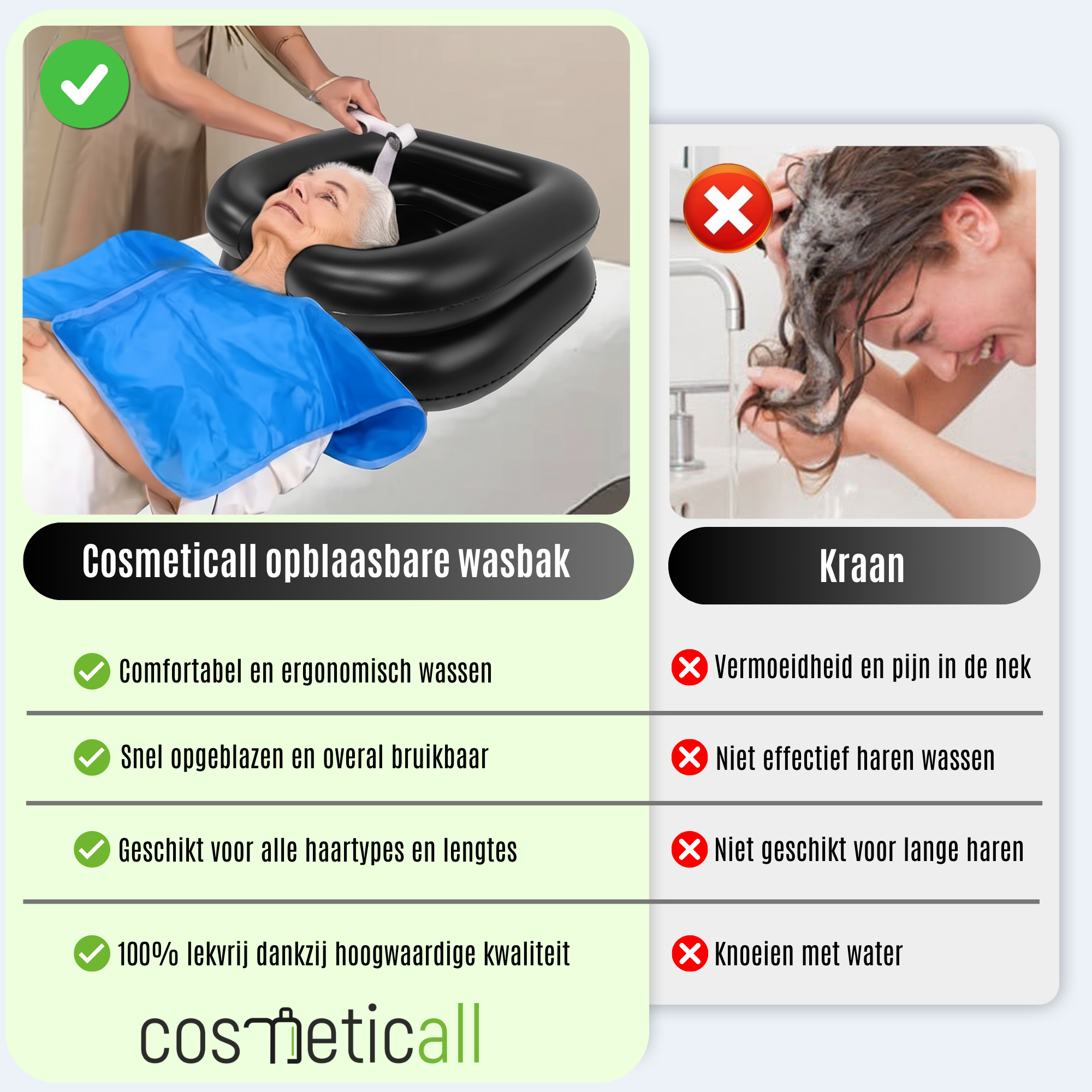 Cosmeticall opblaasbare wasbak - Dubbelwandig lekvrij ontwerp