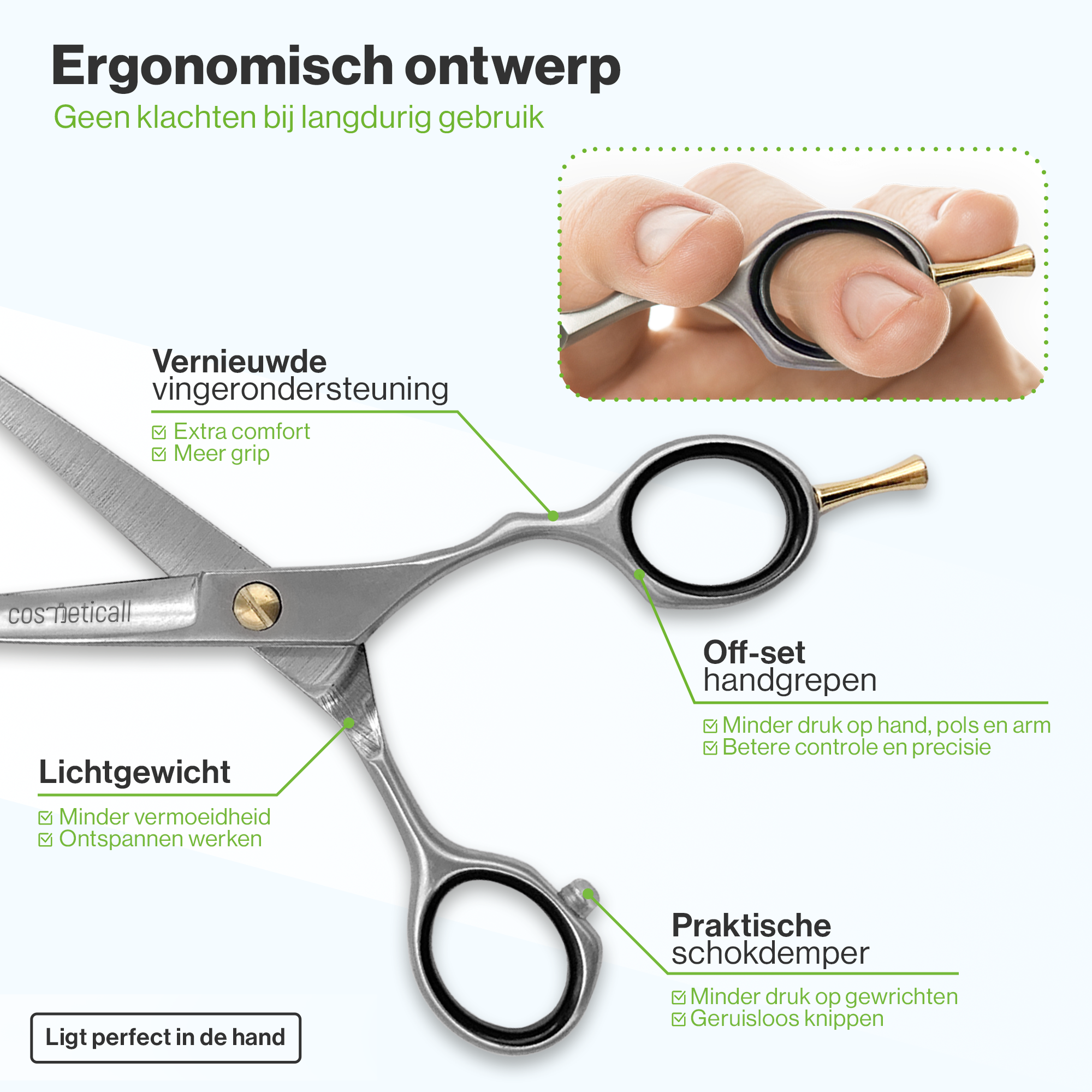 Cosmeticall kappersschaar - Aanpasbaar & ergonomisch
