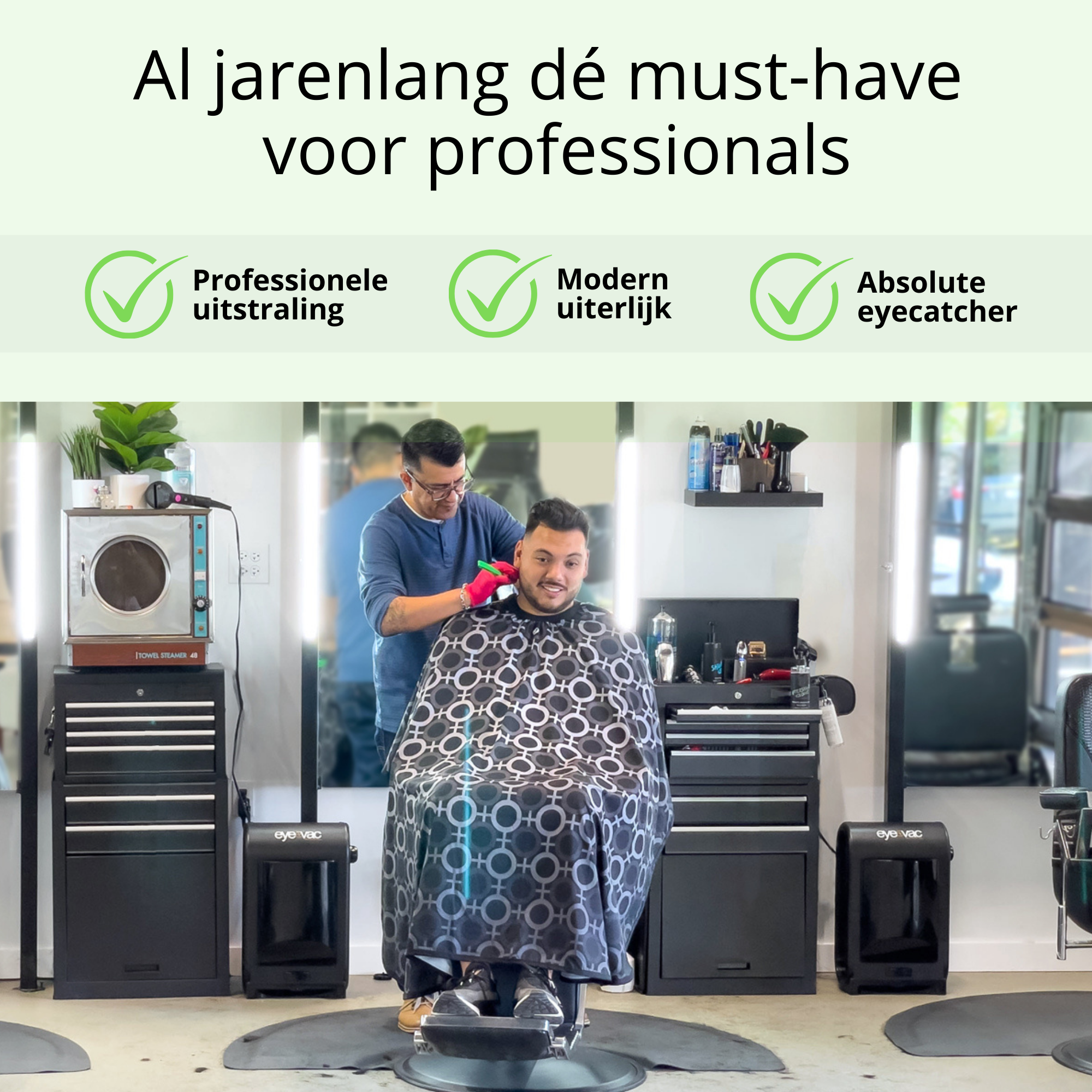 De stofzuiger is al jarenlang enorm populair en geeft een professionele en moderne uitstraling aan een kapsalon, barbierszaak of welke omgeving dan ook