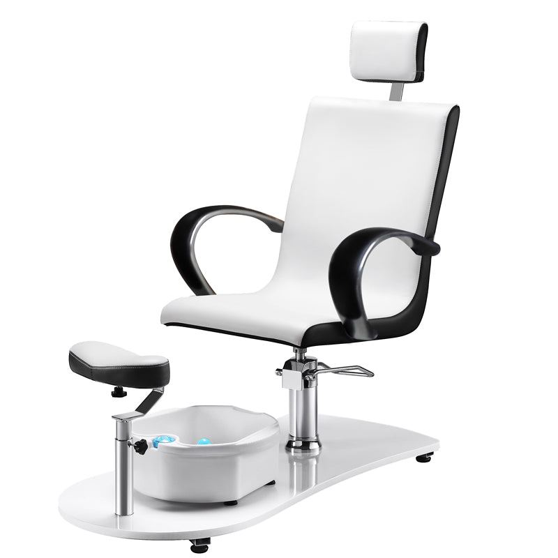Gabbiano Pedicure Chair with built-in massage, adjustable height, separate footrest, eco-leather upholstery.