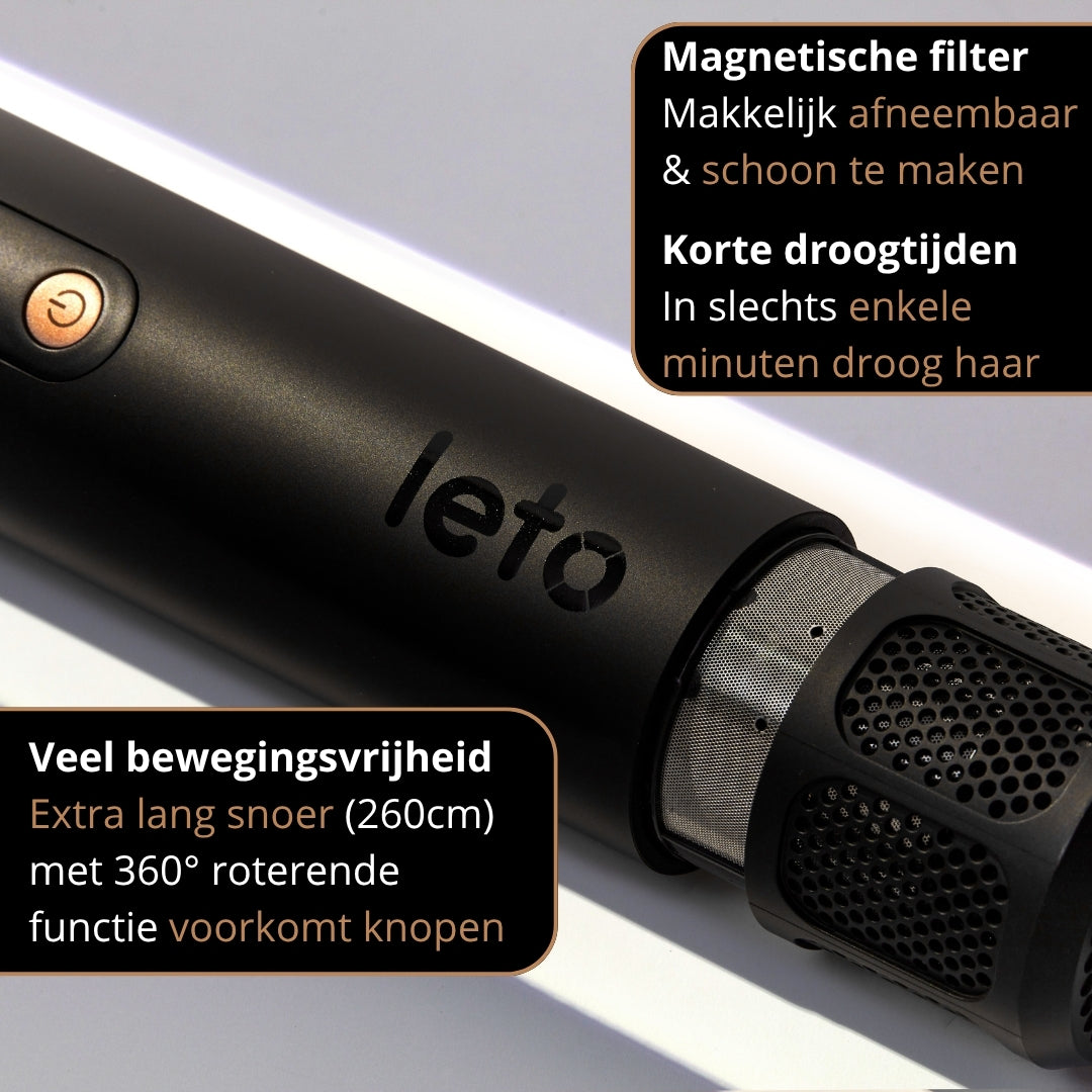 Leto 8-in-1 Airstyler - Professioneel fohnen, krullen & stijlen