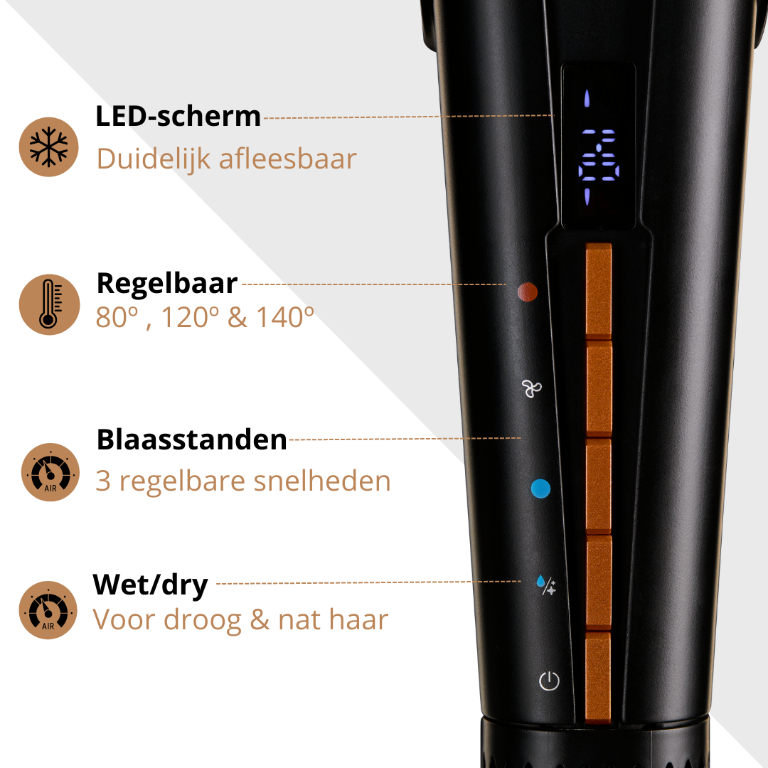 Leto Hairstrait 2-in-1 stijltang op lucht - Professioneel stijlen zonder schade