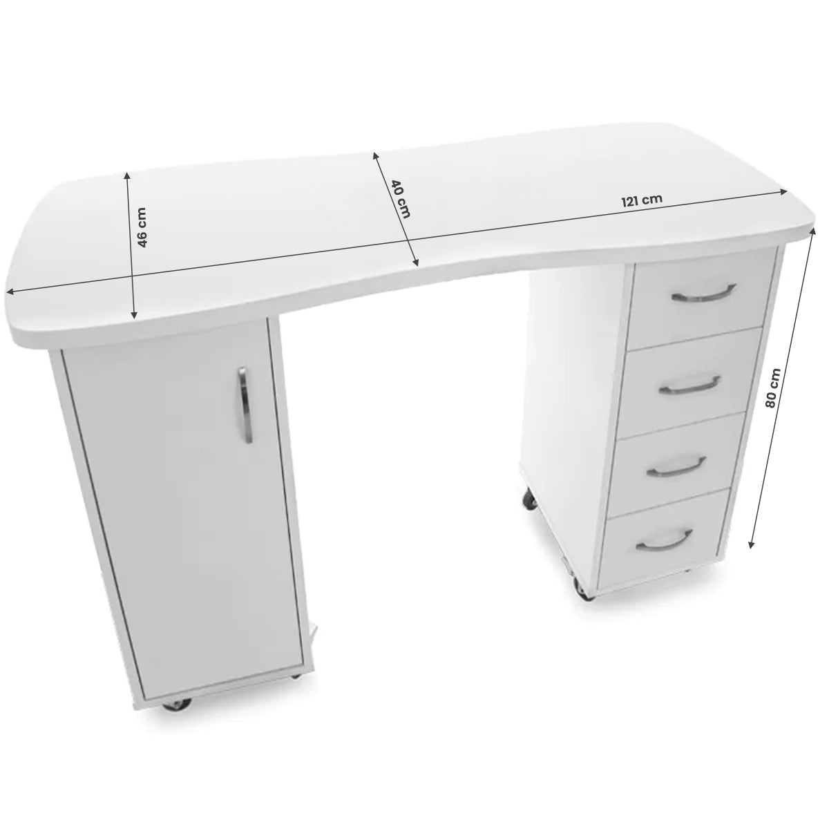 Cosmetica Bureau Wit - Ruim En Stabiel Werkcomfort