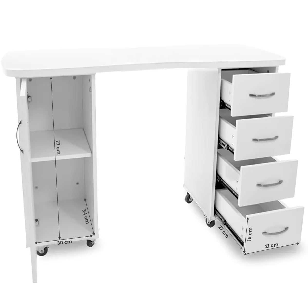 Cosmetica Bureau Wit - Ruim En Stabiel Werkcomfort