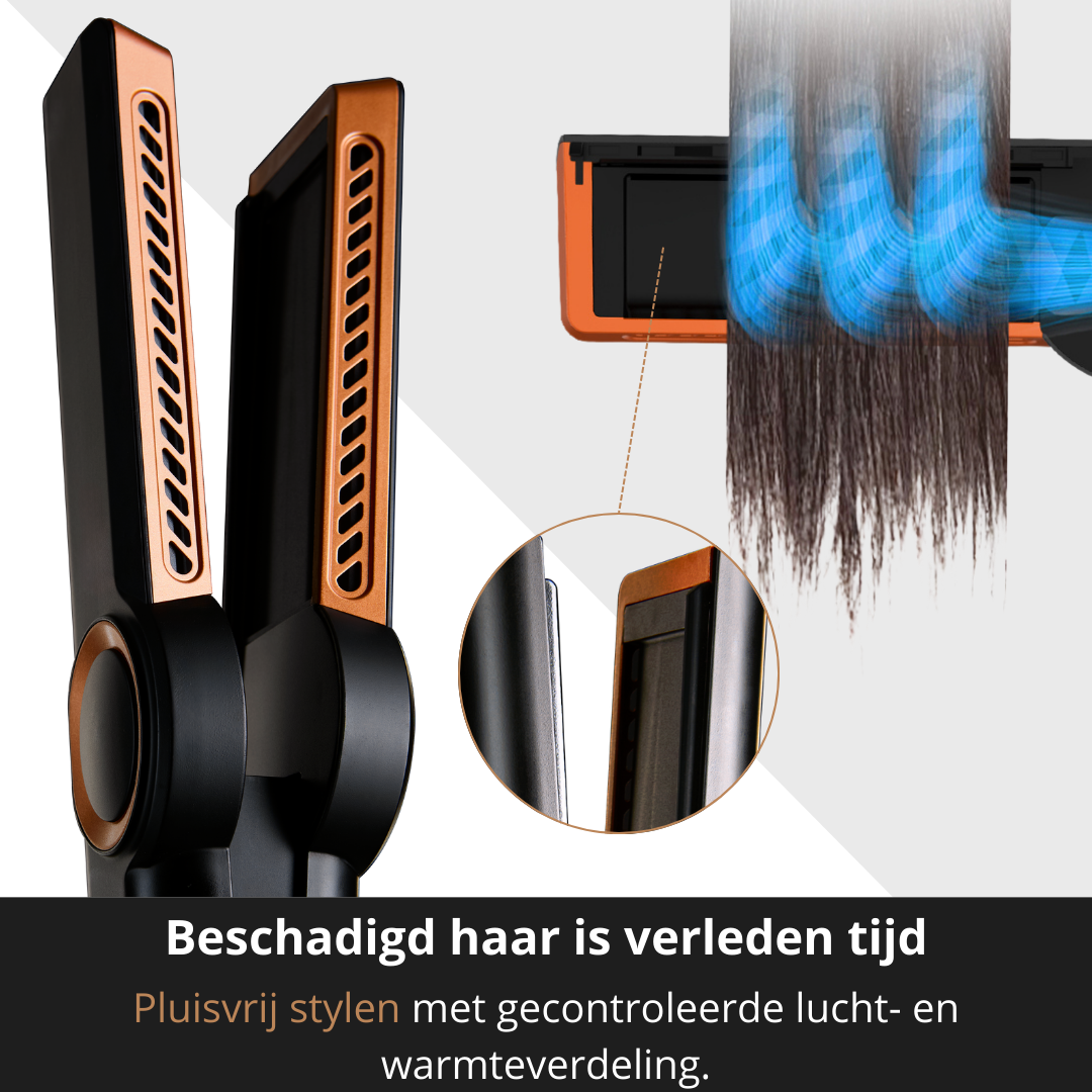 Leto Hairstrait 2-in-1 stijltang op lucht - Professioneel stijlen zonder schade