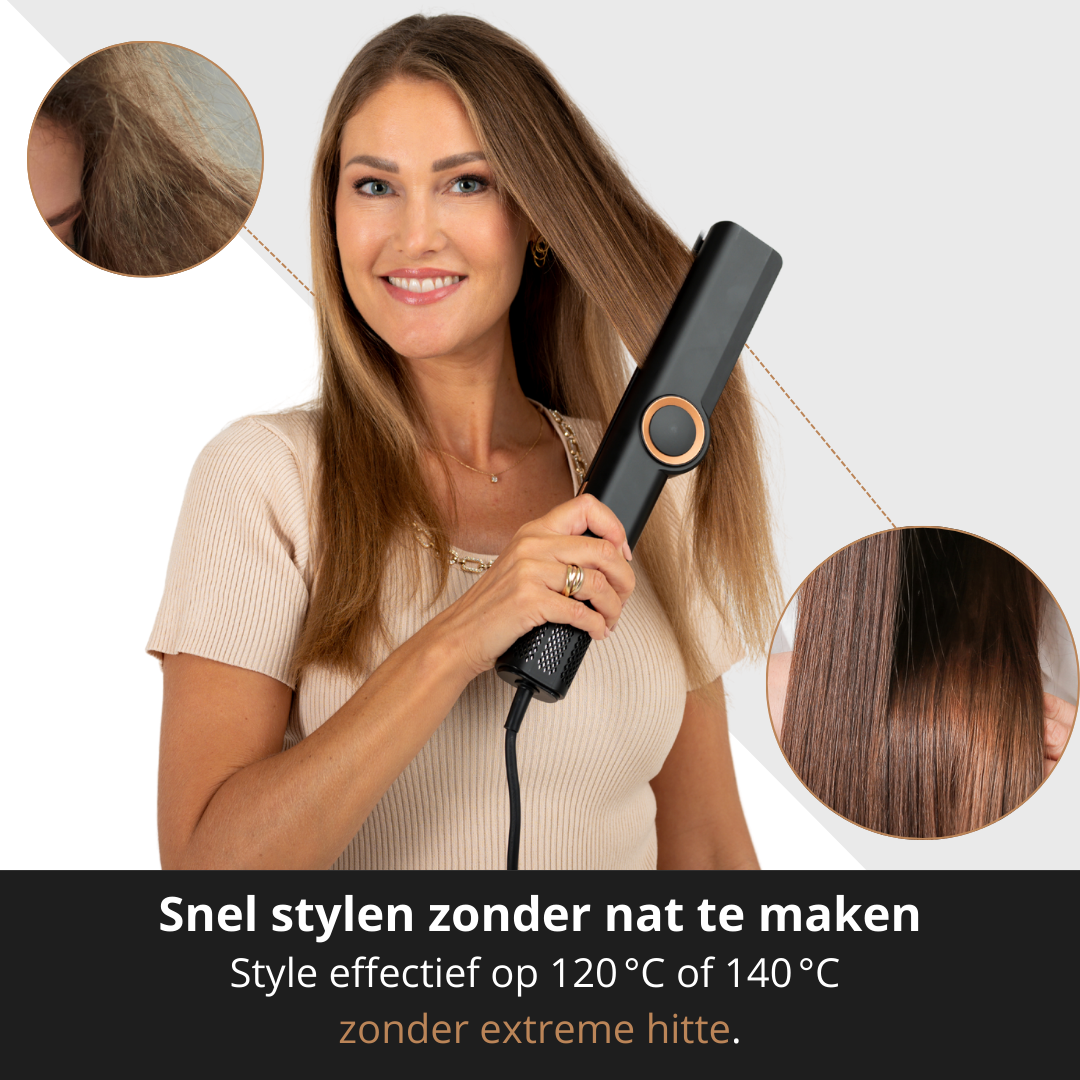 Leto Hairstrait 2-in-1 stijltang op lucht - Professioneel stijlen zonder schade
