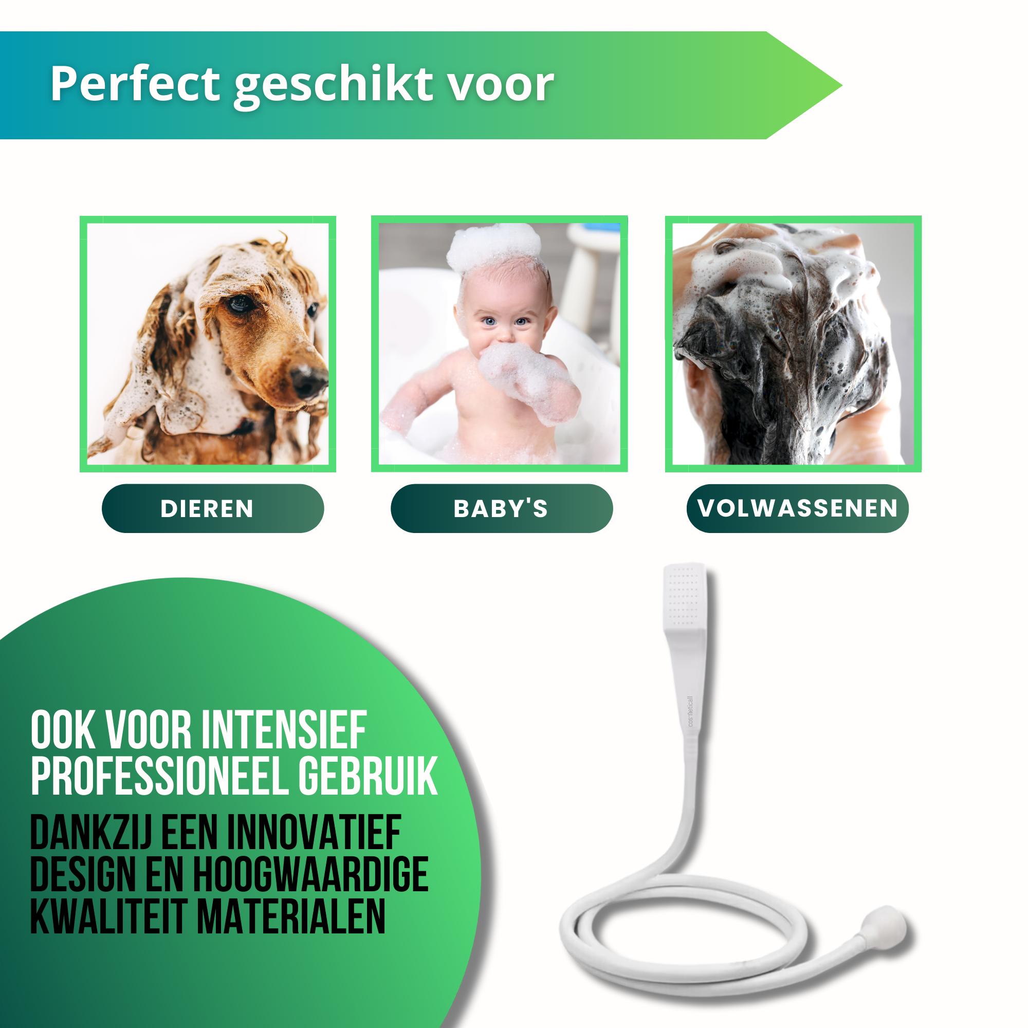 Ben Lavion Douchekop - met Doucheslang en Wandhouder - Nikkel Ben Lavion Douchekop - met Doucheslang en Wandhouder - Nikkel