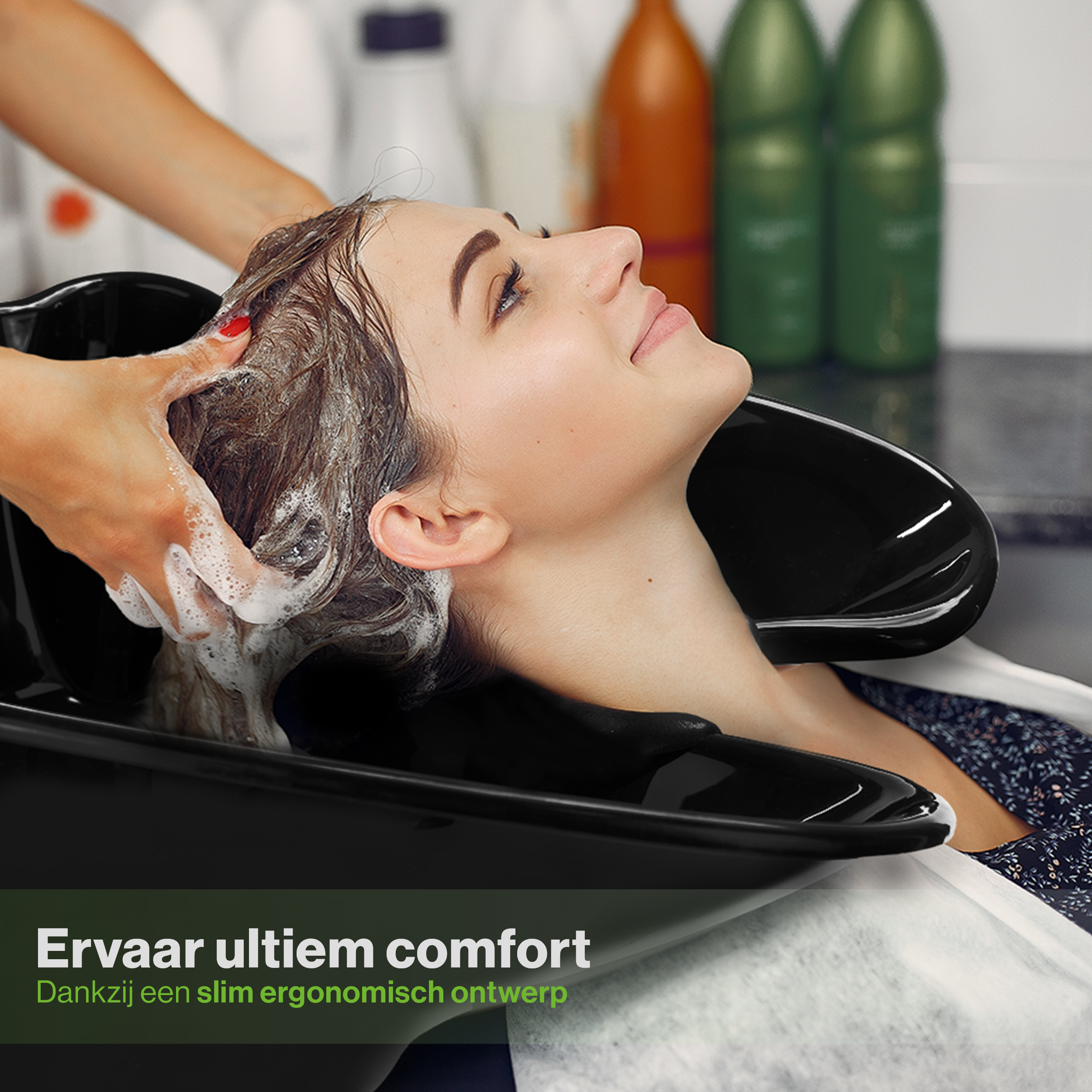 Cosmeticall mobiele wastafel met reistas, watertank, handdouche en neksteun - Voor langere haren