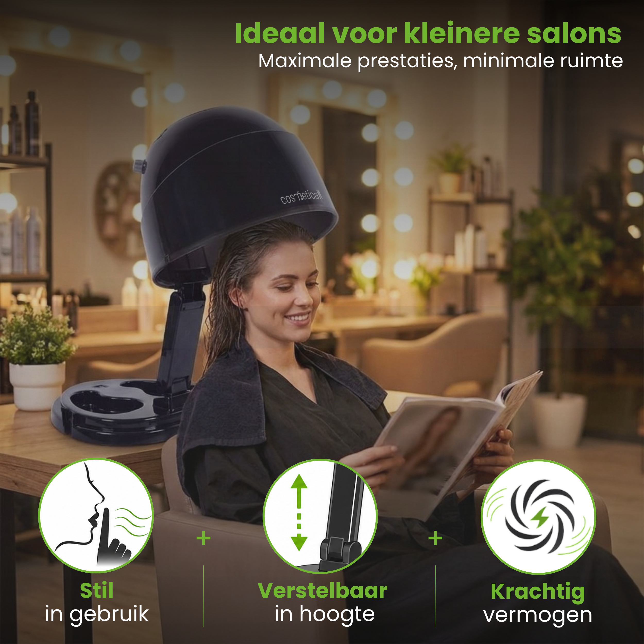 Cosmeticall tafelmodel droogkap - Met ION technologie en instelbare standen